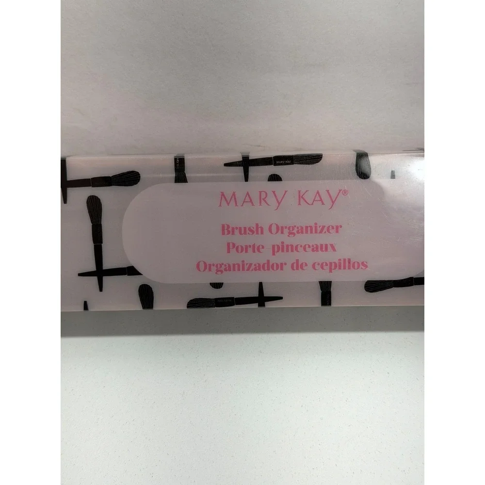 Mary Kay Brush Organizer Pink Silicone Lattice Makeup Tool Holder Black Base NEW
